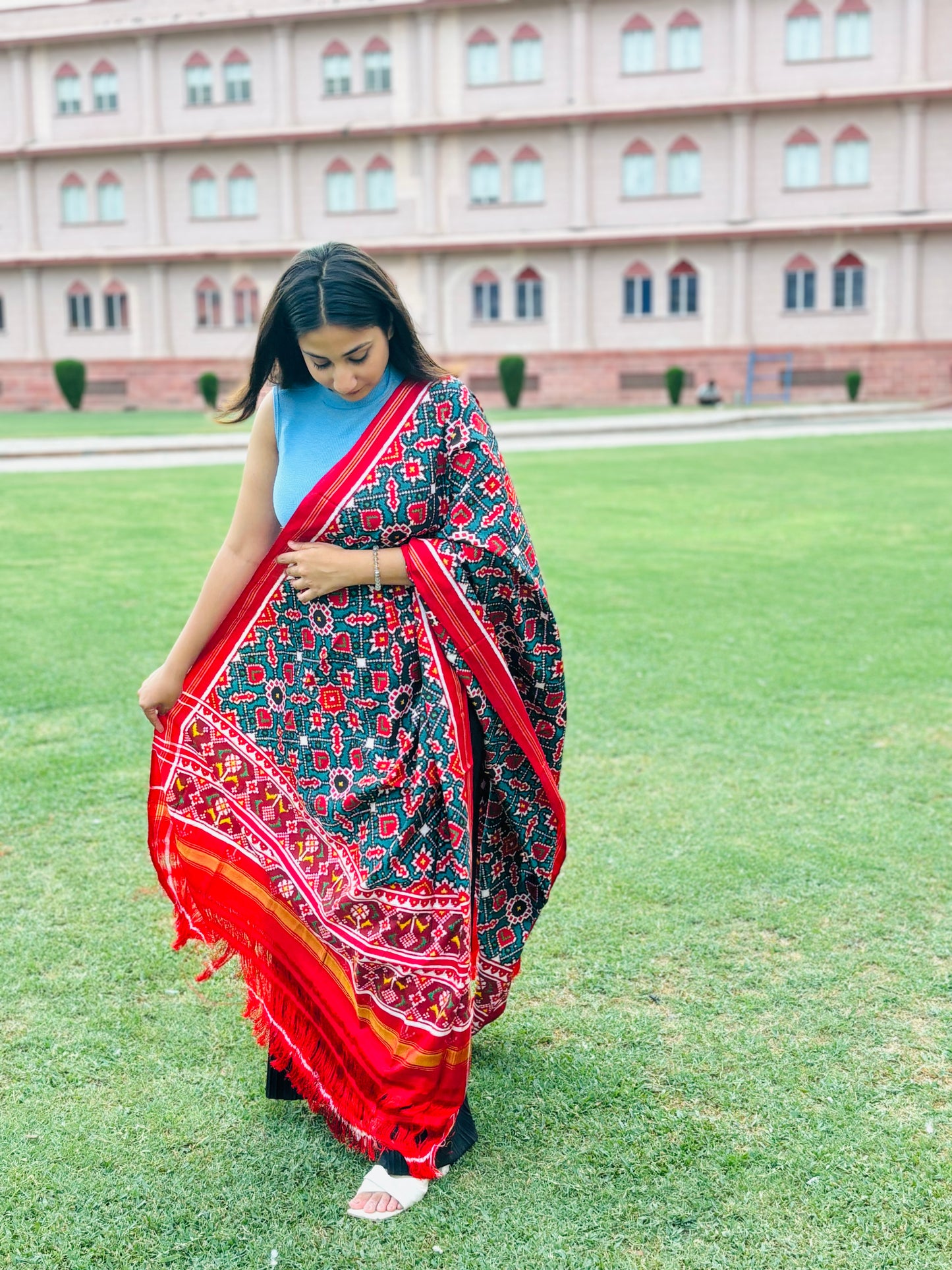 Deep Red Patola Dupatta