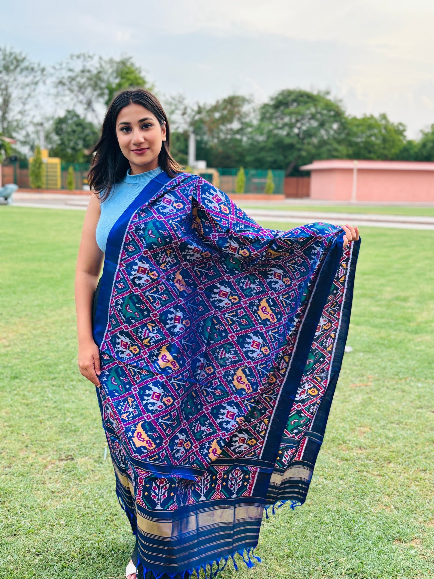 Blue Rajkot Patola Dupatta