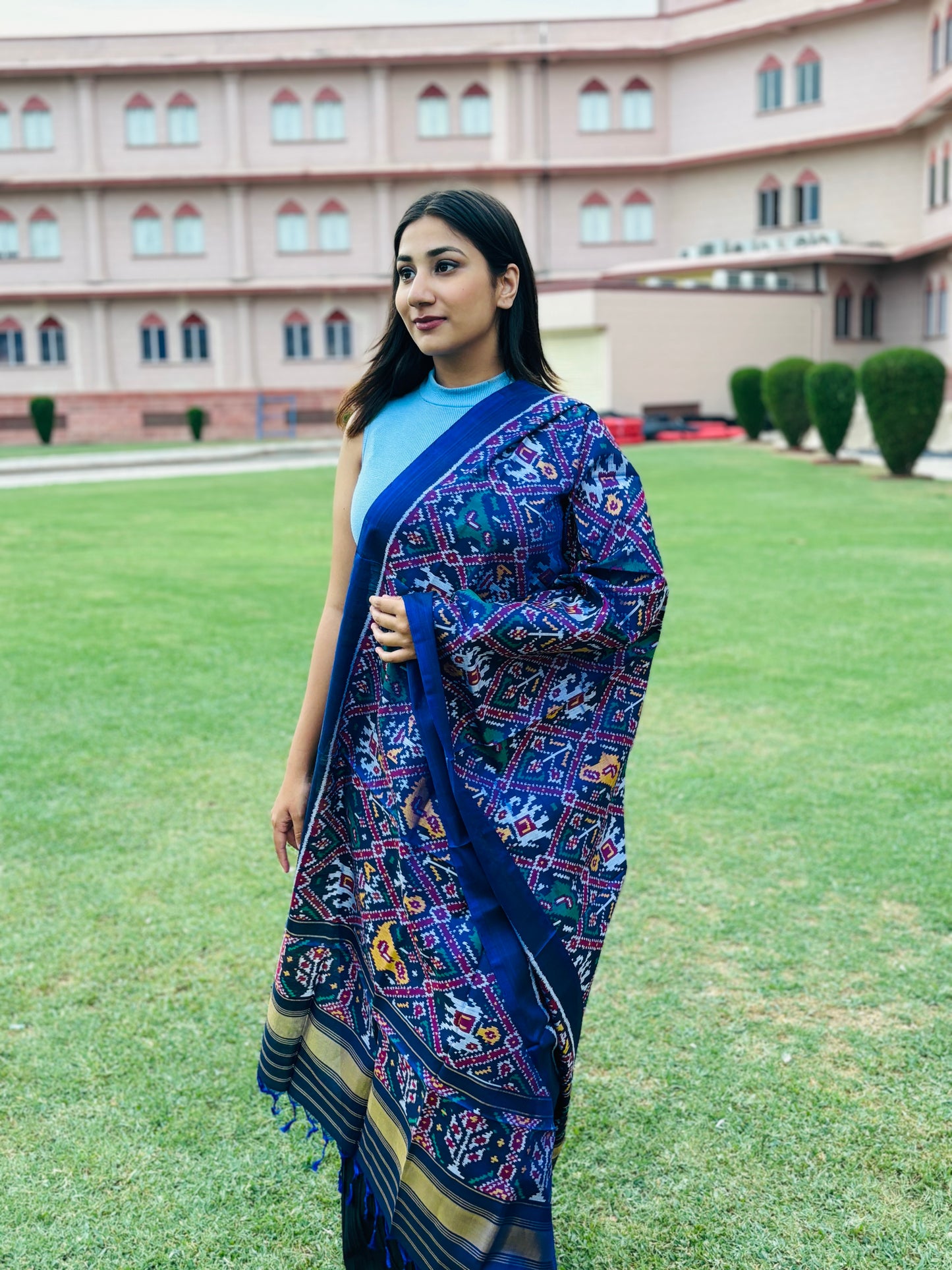 Blue Rajkot Patola Dupatta