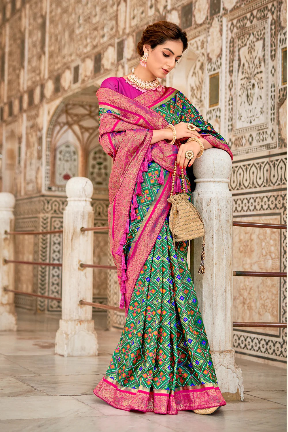 Morpich Woven Patola Silk Saree