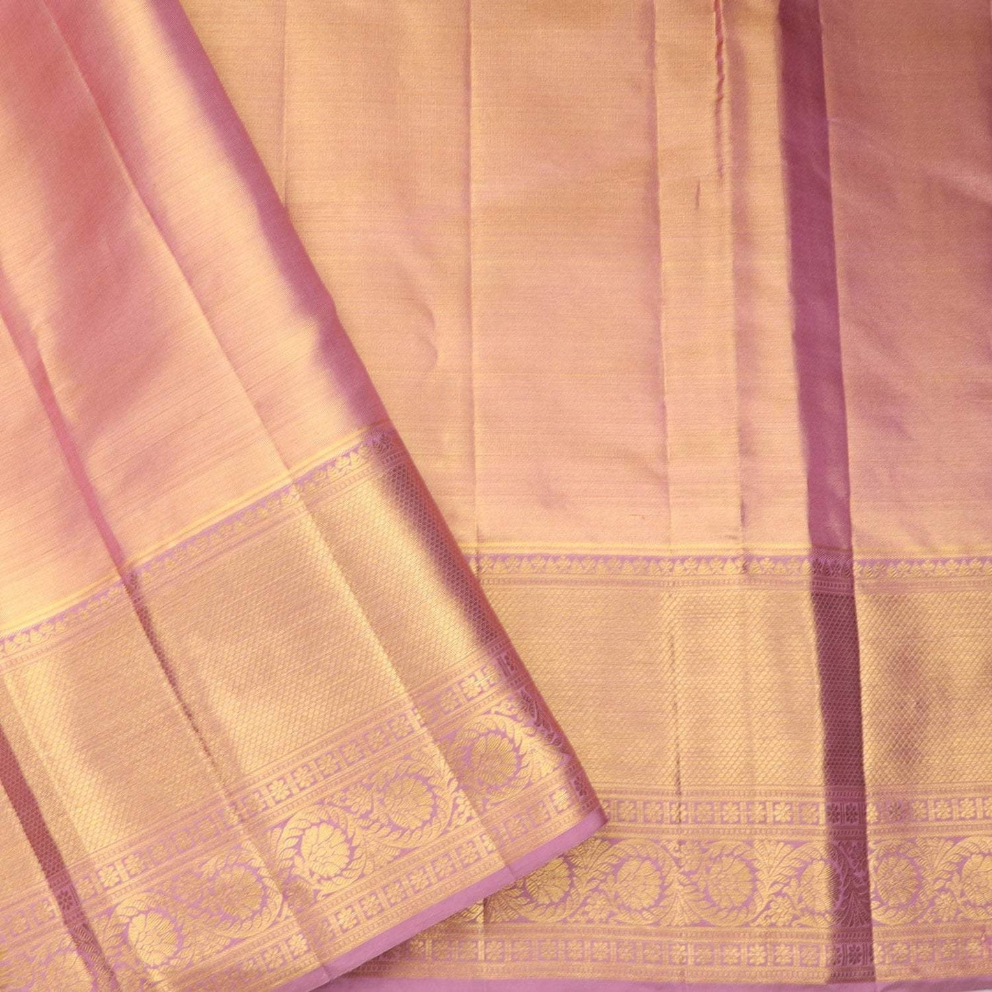 Pastel Blue Tissue Kanjivaram Silk Saree With Floral Motif Pattern