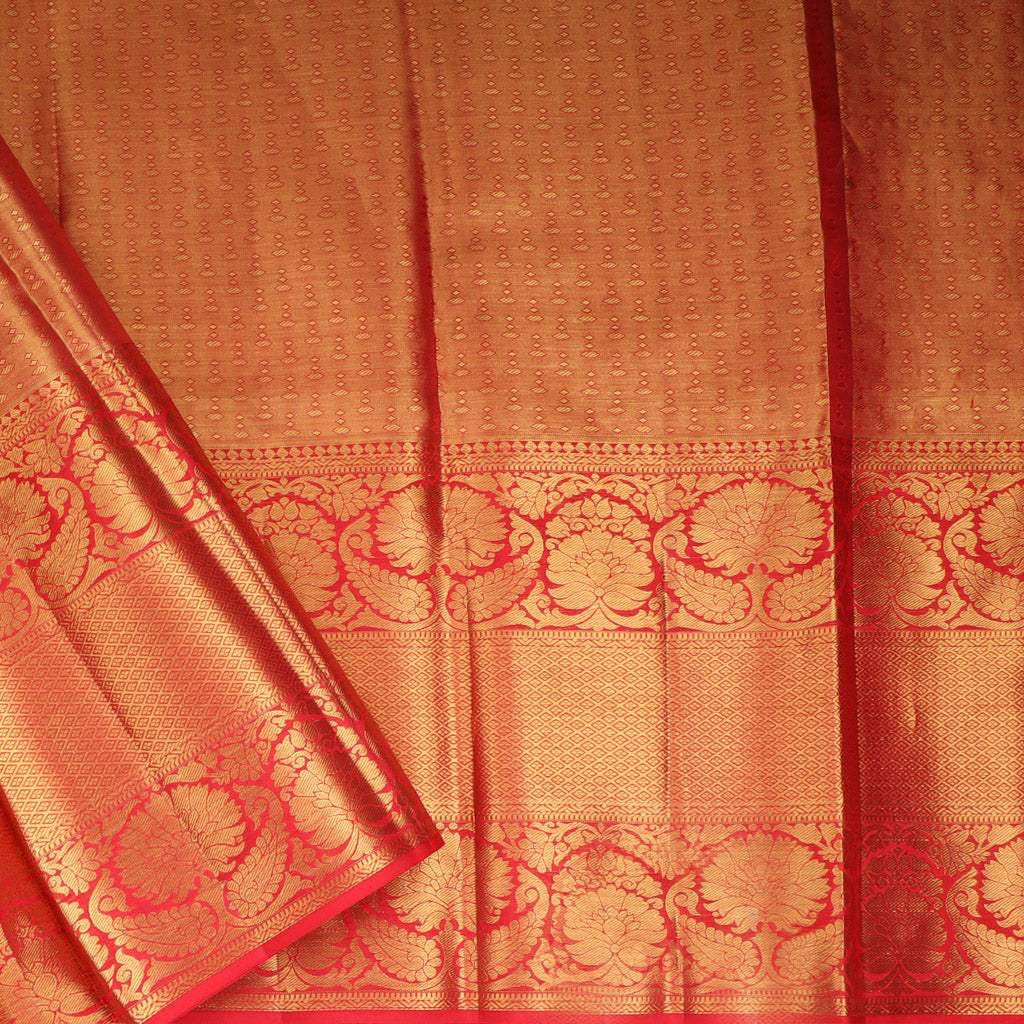 Powder Blue Tissue Kanjivaram Silk Saree With Paisley Motif Pattern