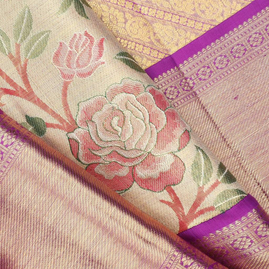 Light Gold Tissue Kanjivaram Silk Saree