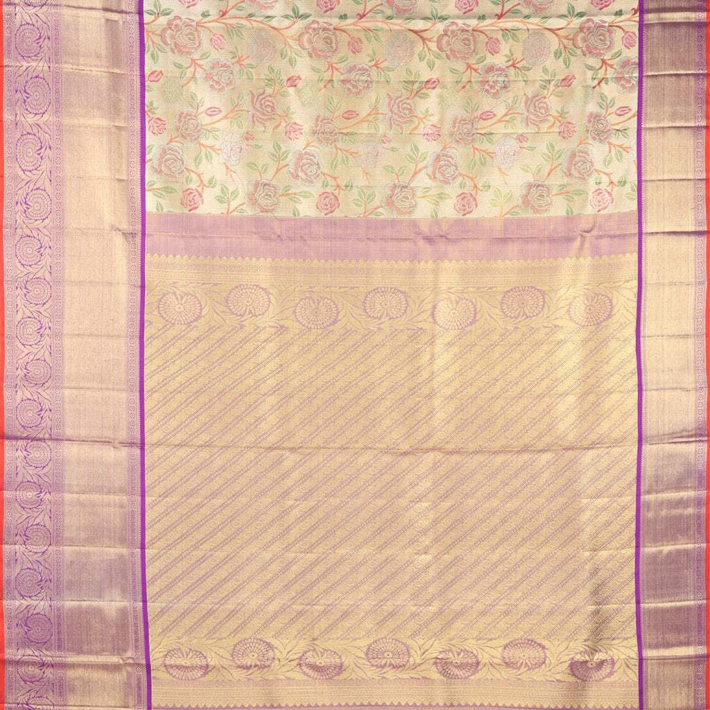 Light Gold Tissue Kanjivaram Silk Saree