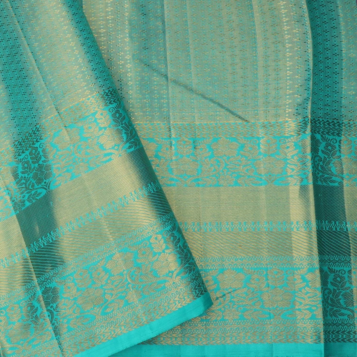 Light Peach Tissue Kanjivaram Silk Saree With Leaf Motifs