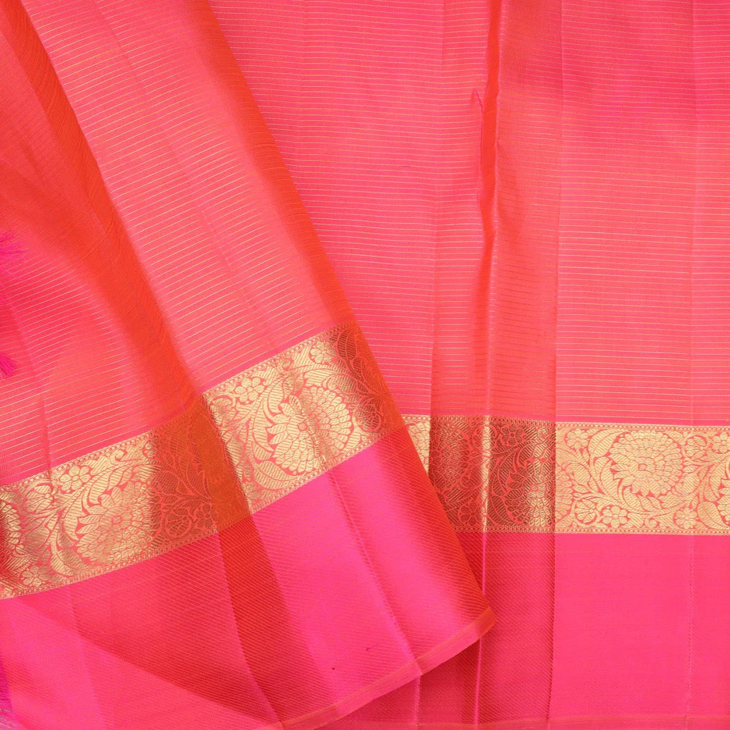 Beige Kanjivaram Silk Saree With Floral Buttas