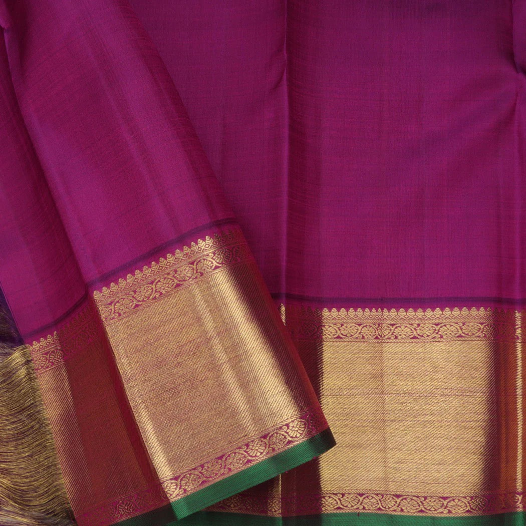 Lime Green Kanjivaram Silk Saree With Floral Buttas