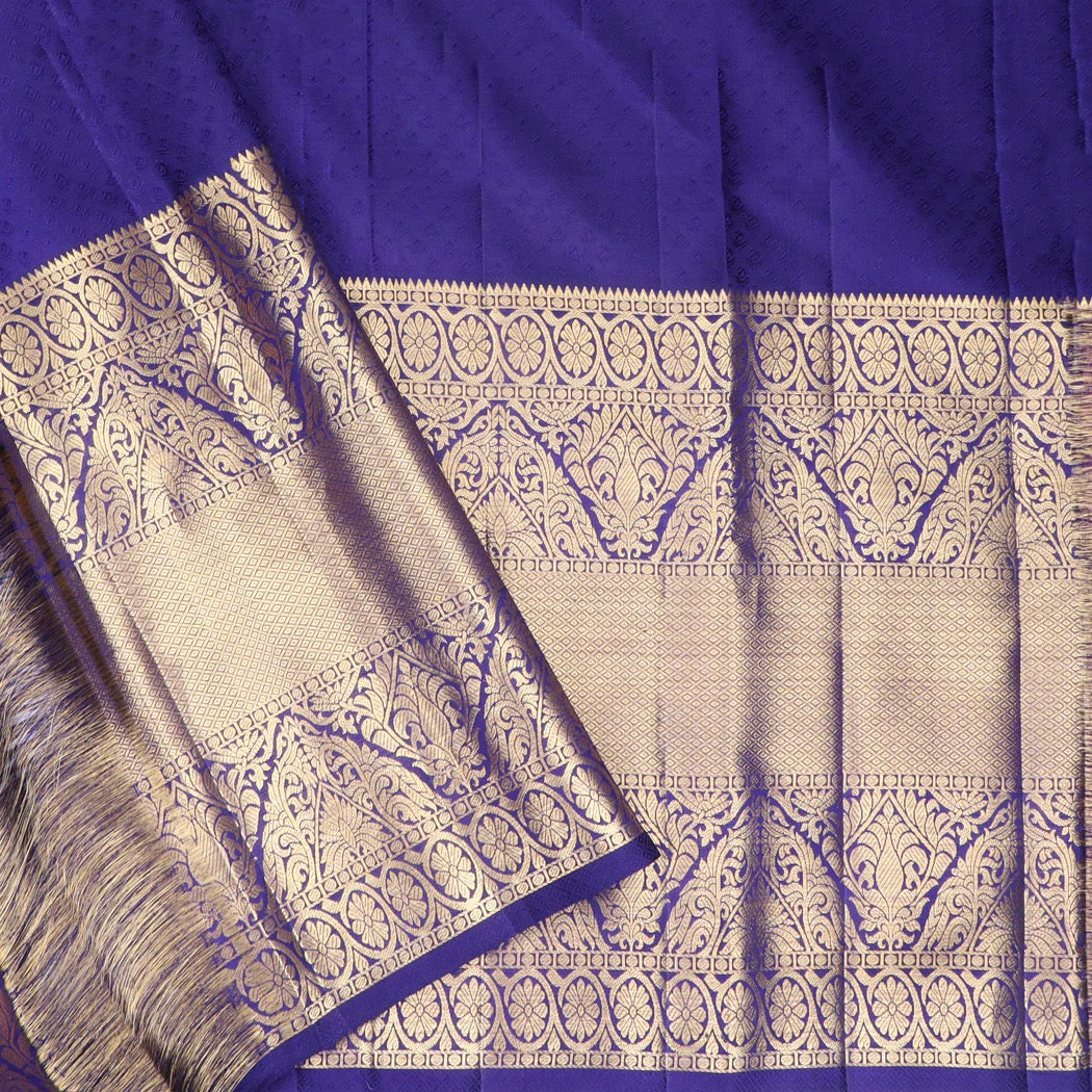 Pastel Pink Kanjivaram Silk Saree With Floral Motifs