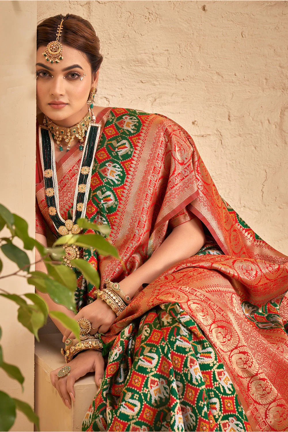 Yale Green Weaving Patola Silk