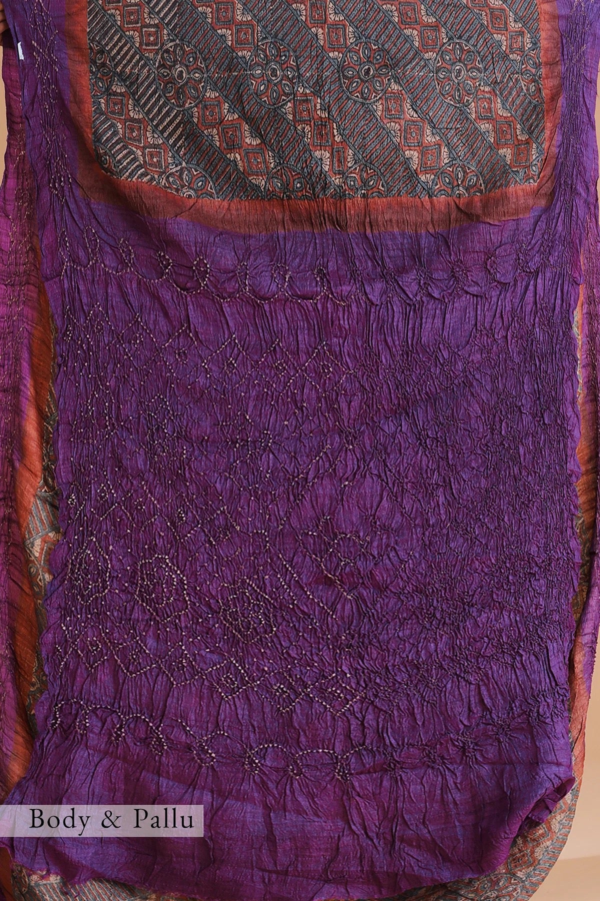 Multicolour Bandhani Printed Tussar Silk Saree