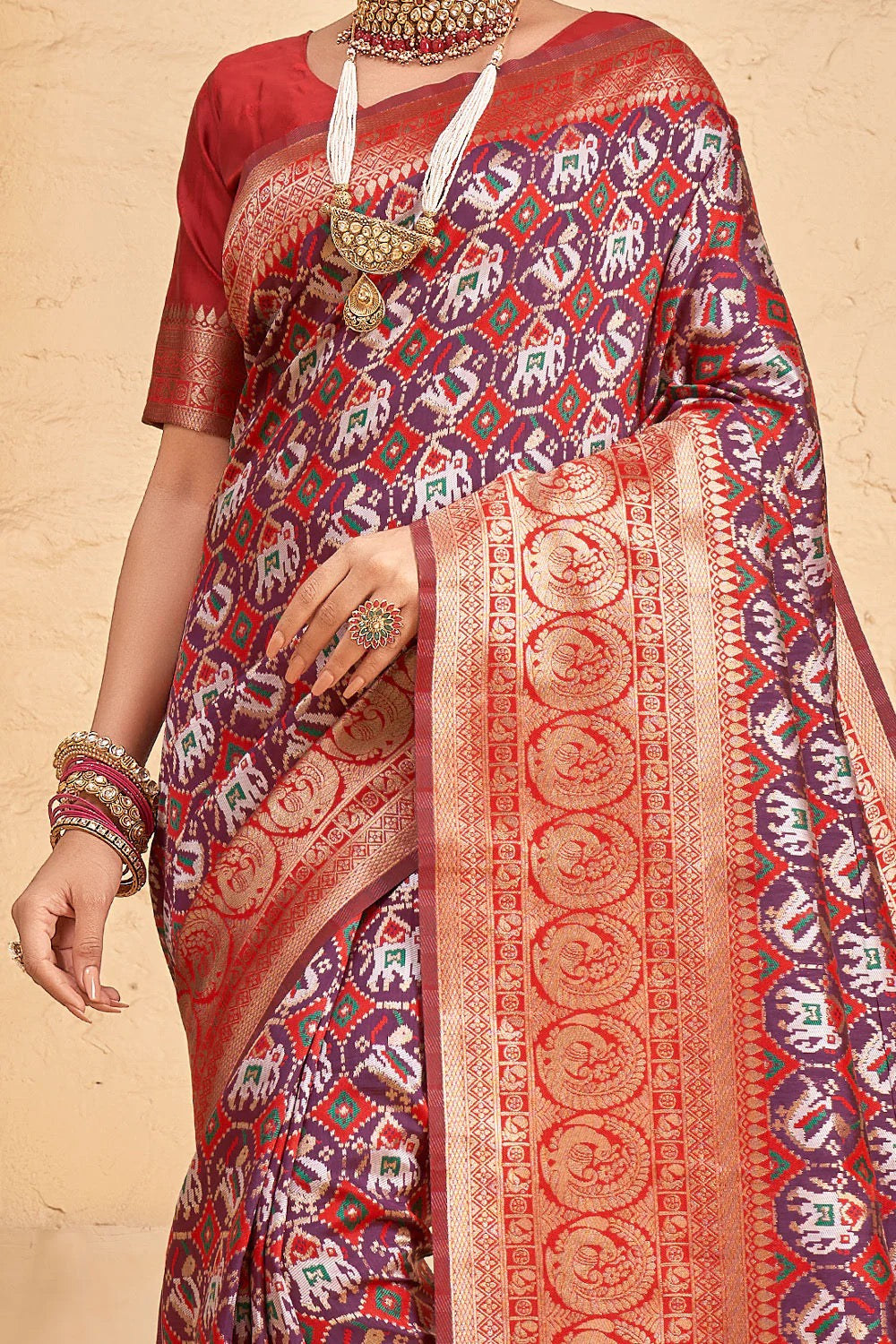 Purple Weaving Patola Silk