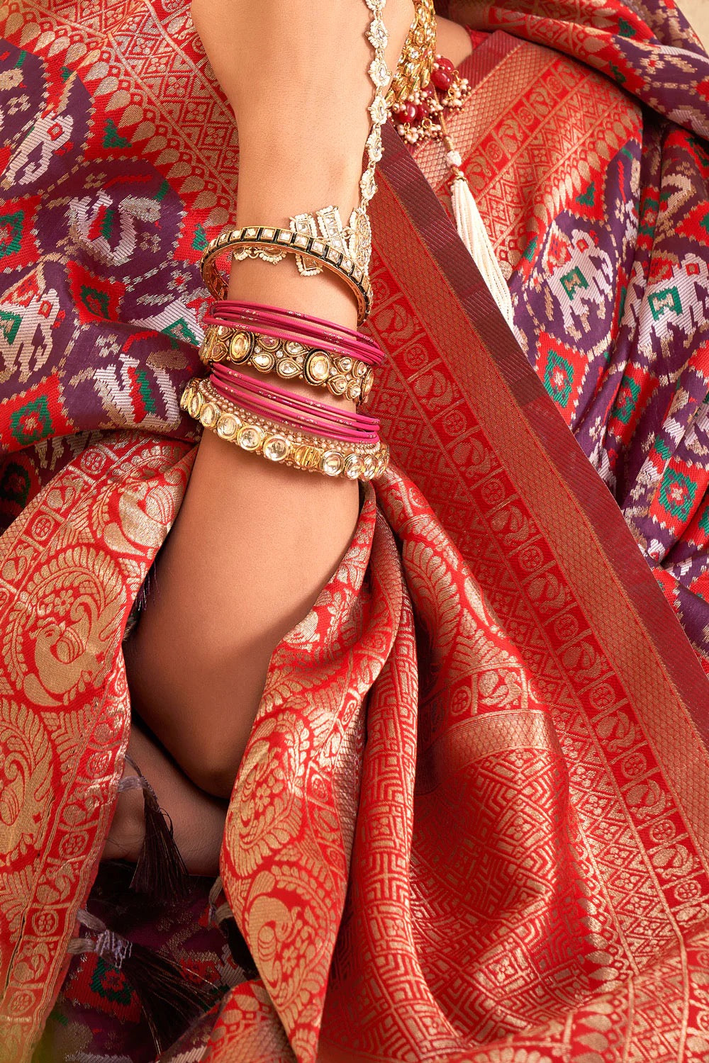 Purple Weaving Patola Silk