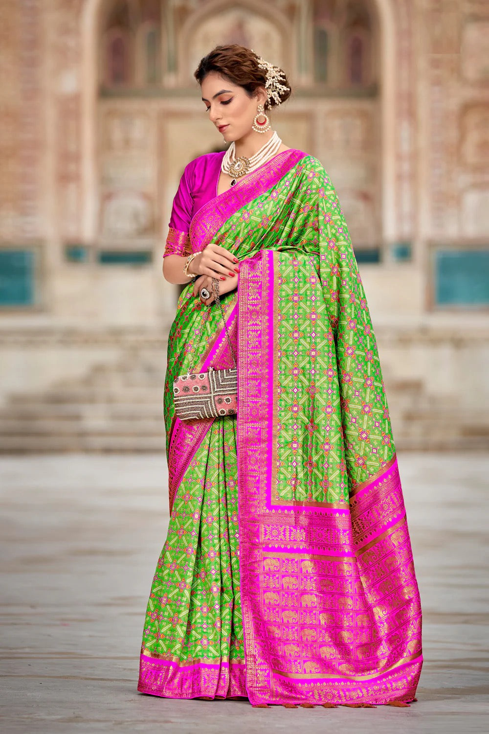Green Patola Silk Saree