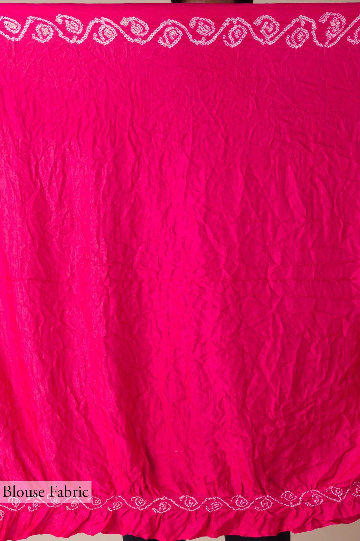 Bright Rose Pink Bandhani Printed Silk Saree