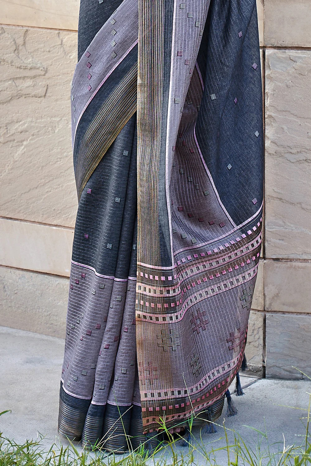Blue Cotton Silk Saree