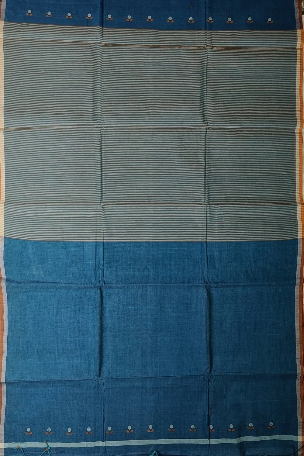 Cerulean Blue Handspun Handwoven Saree