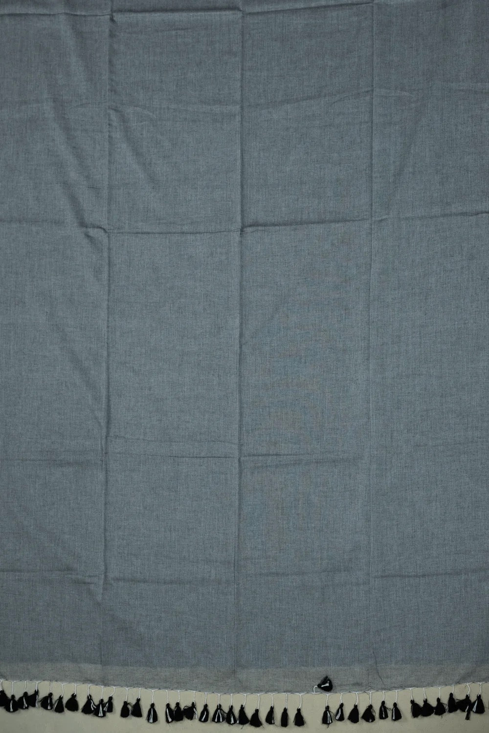 Ash Grey Mul Cotton Saree with Ikat Blouse