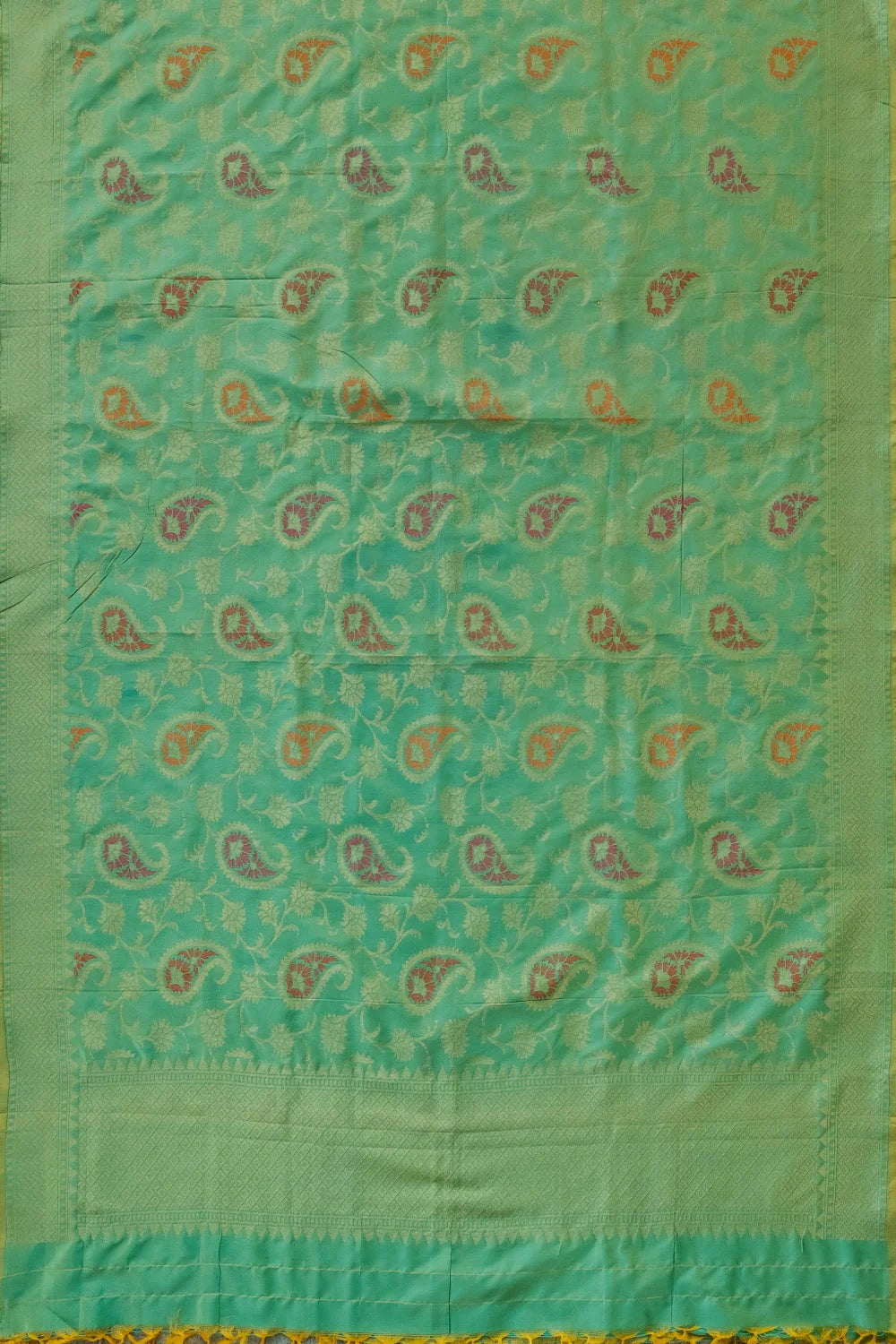 Seafoam Green Handwoven Banarasi Pure Silk Dupatta