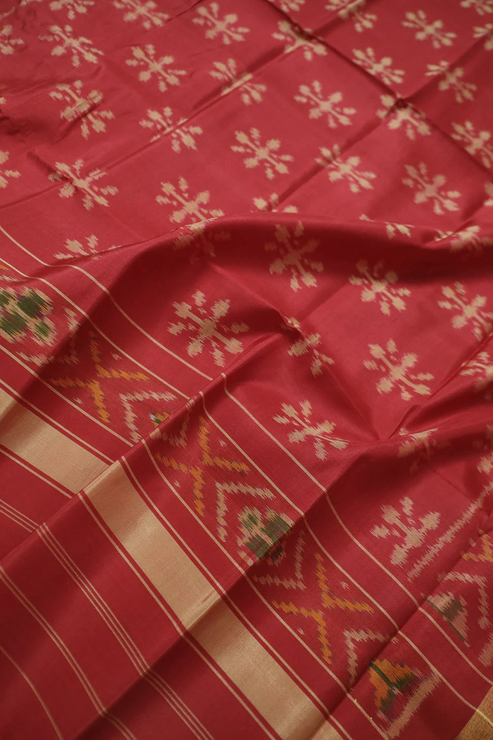 Traditional Red Patola Silk Ikat Dupatta