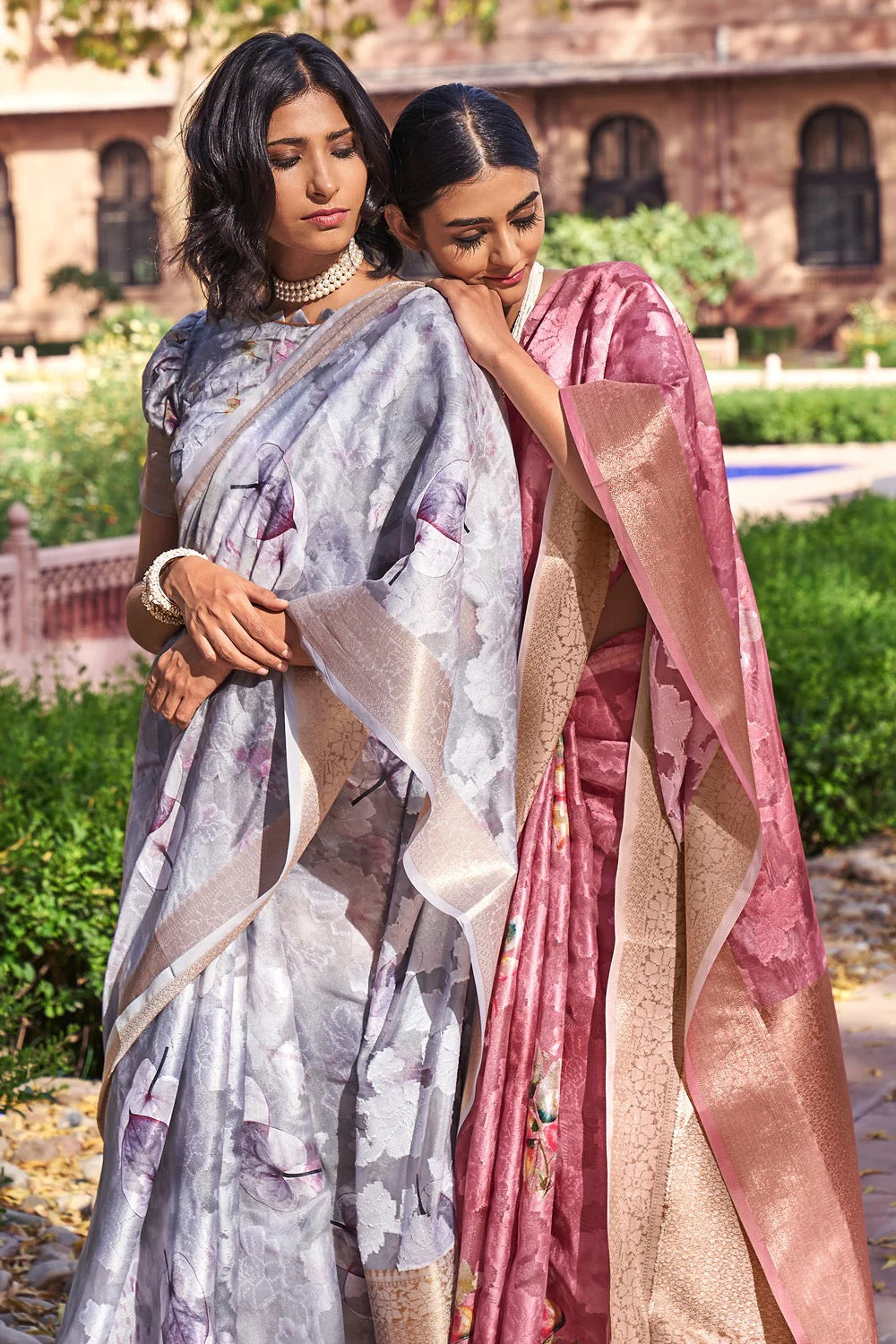 Pink Brasso Silk Saree