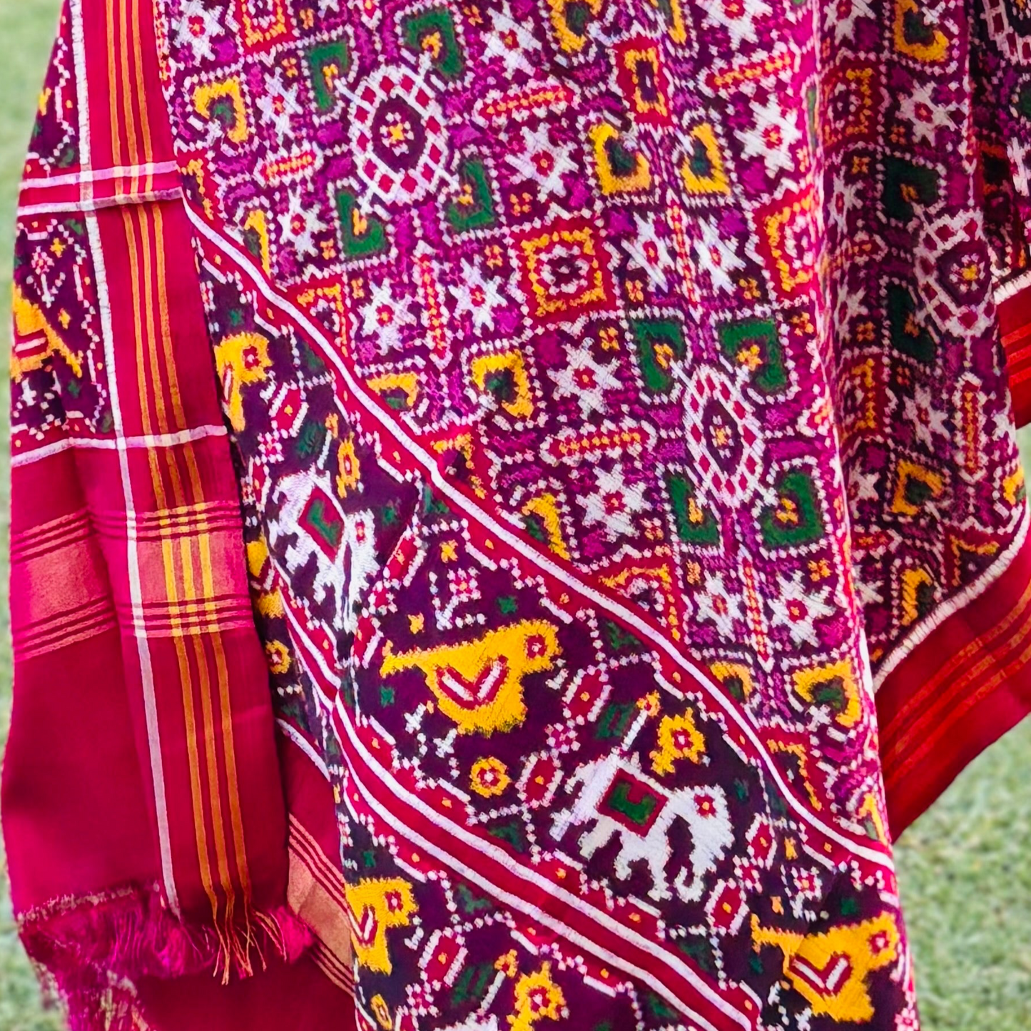 Light RED Patola Dupatta