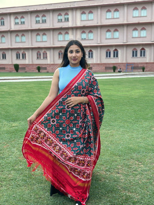 Deep Red Patola Dupatta