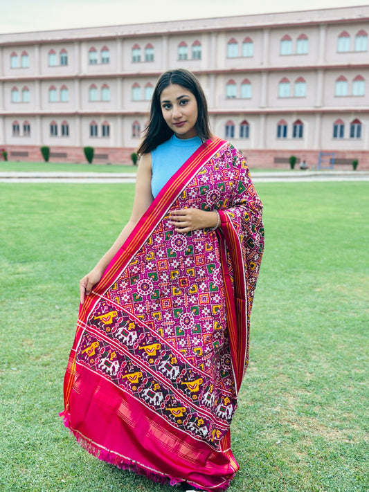Light RED Patola Dupatta