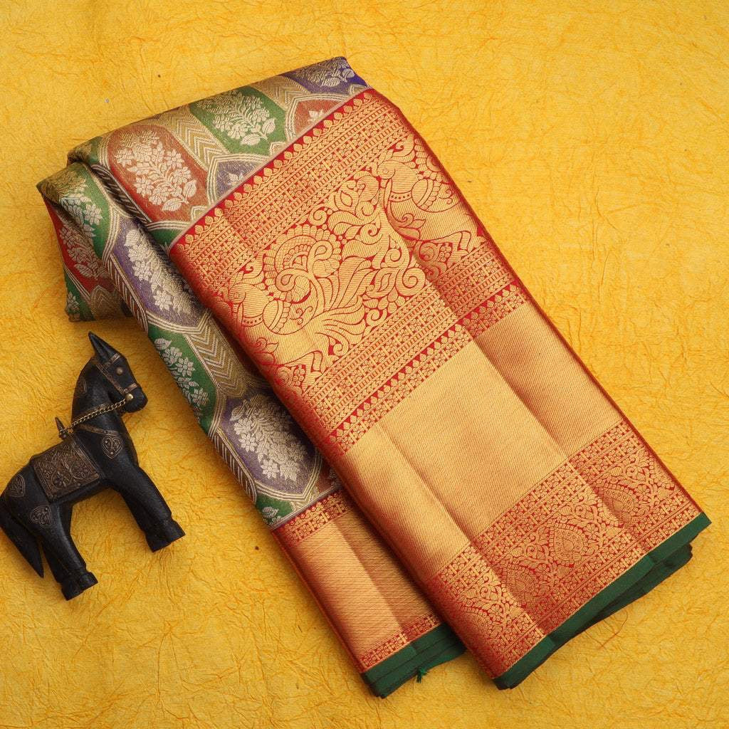 Light Gold Tissue Kanjivaram Silk Saree