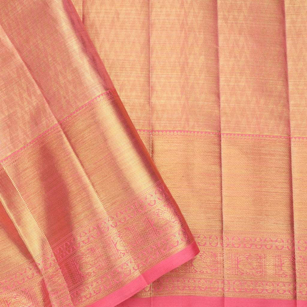 Old Gold Yellow Tissue Kanjivaram Silk Saree