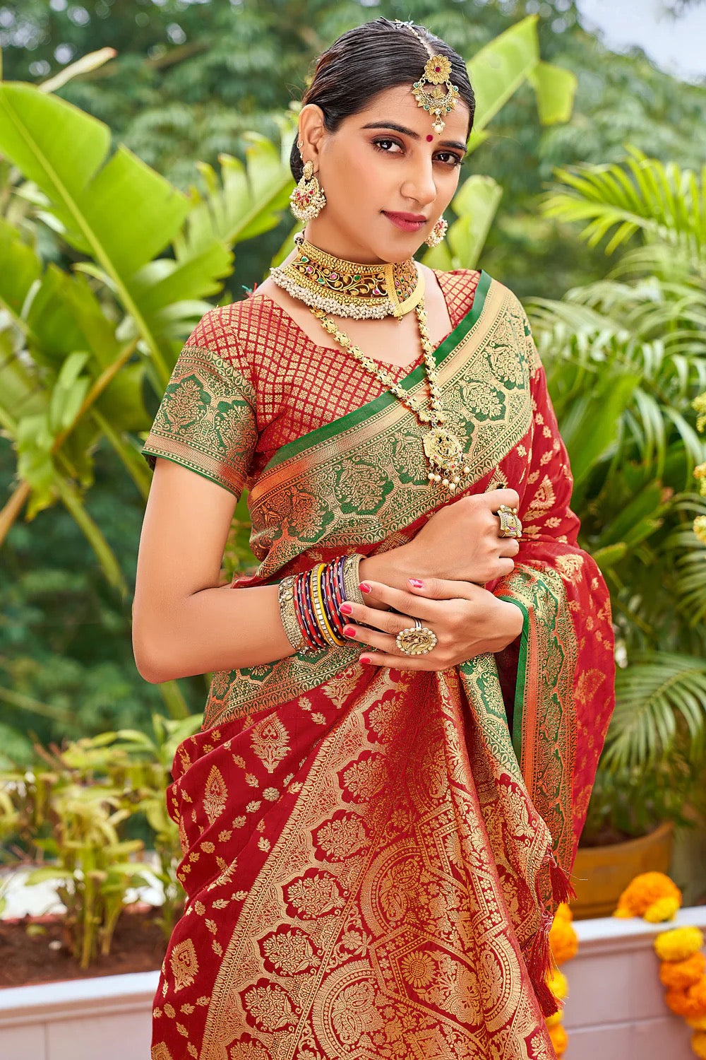 Red Banarasi Silk Saree