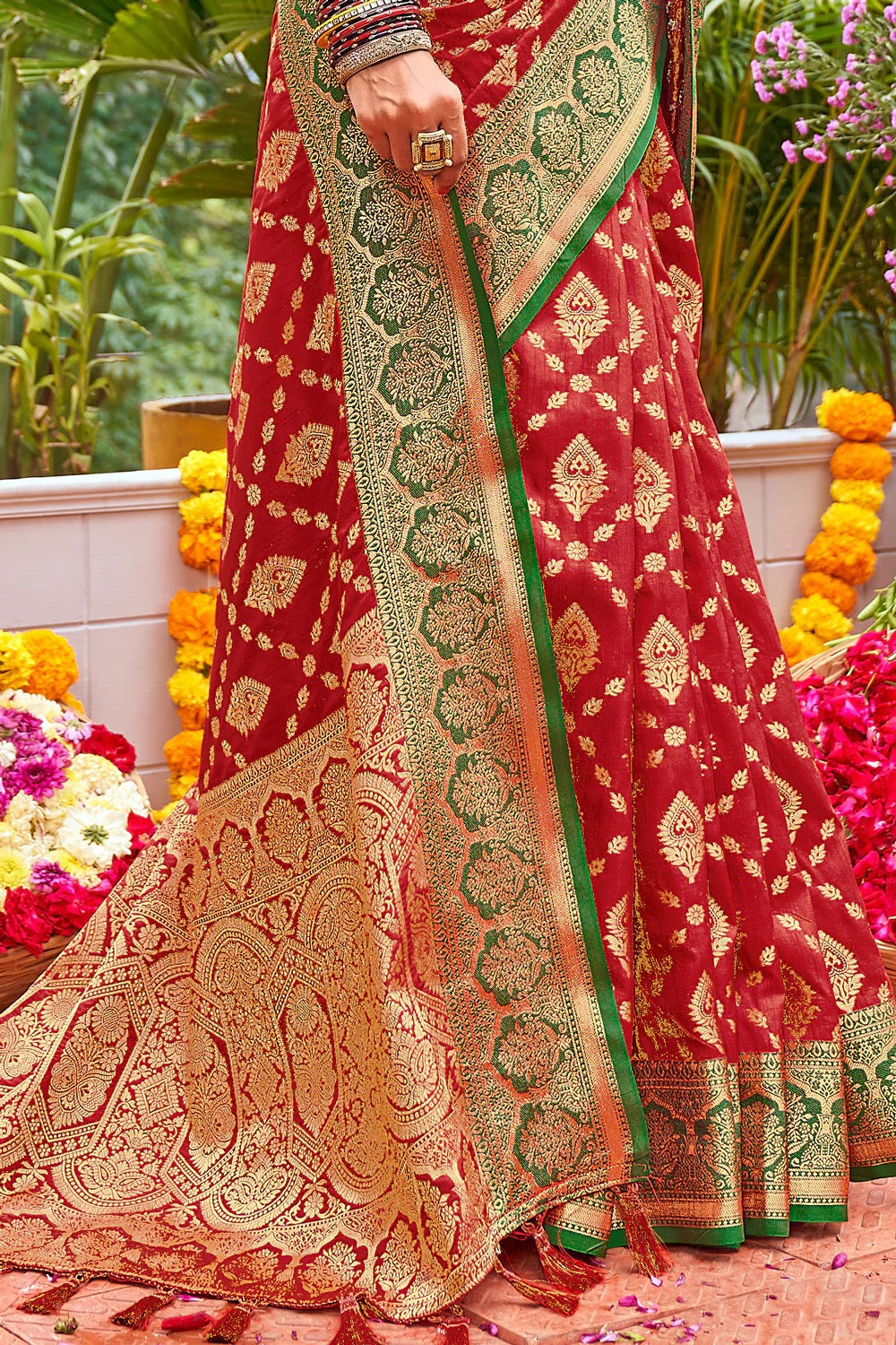 Red Banarasi Silk Saree