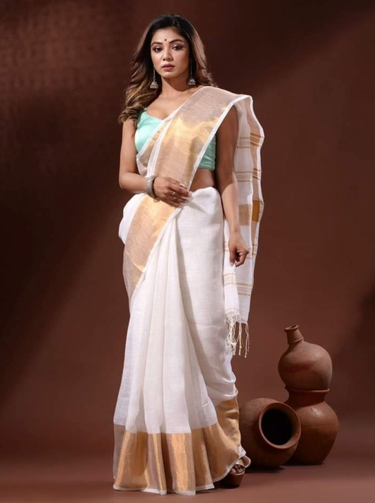 Pure Linen Saree